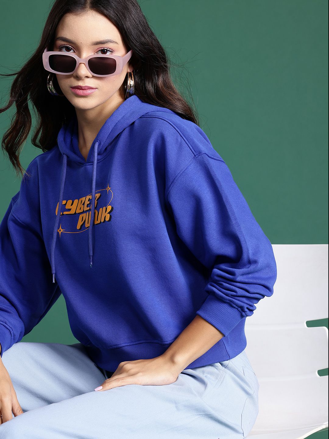 DressBerry Printed Hooded Sweatshirt