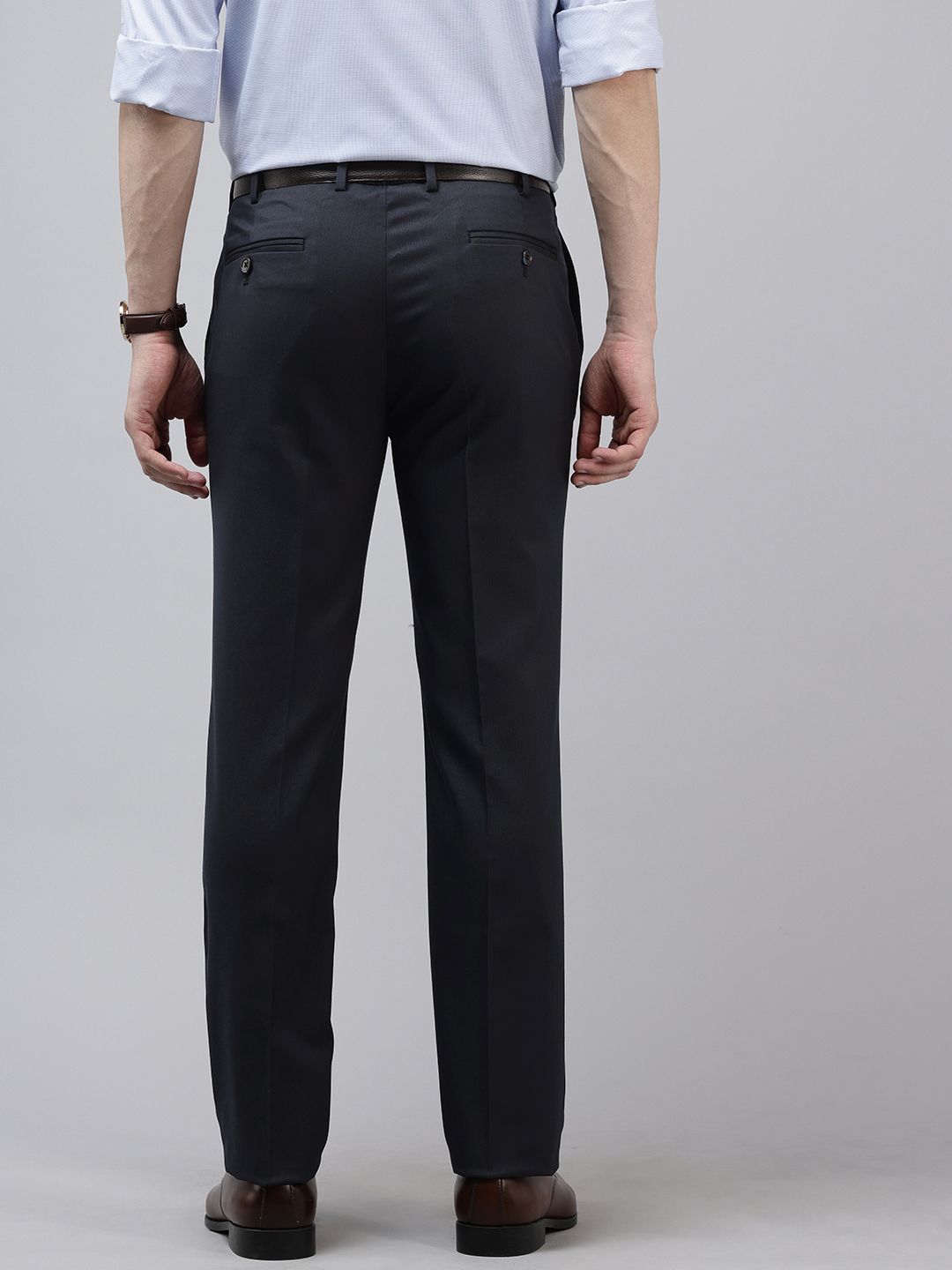 Park Avenue Men Striped Slim Fit Formal Trousers