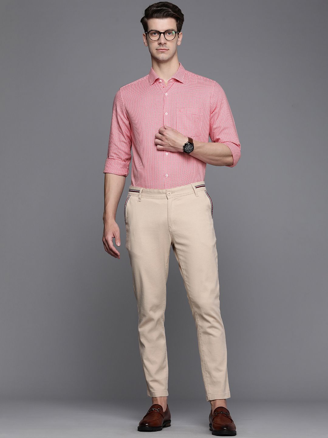 Raymond Contemporary Fit Abstract Printed Pure Cotton Semiformal Shirt