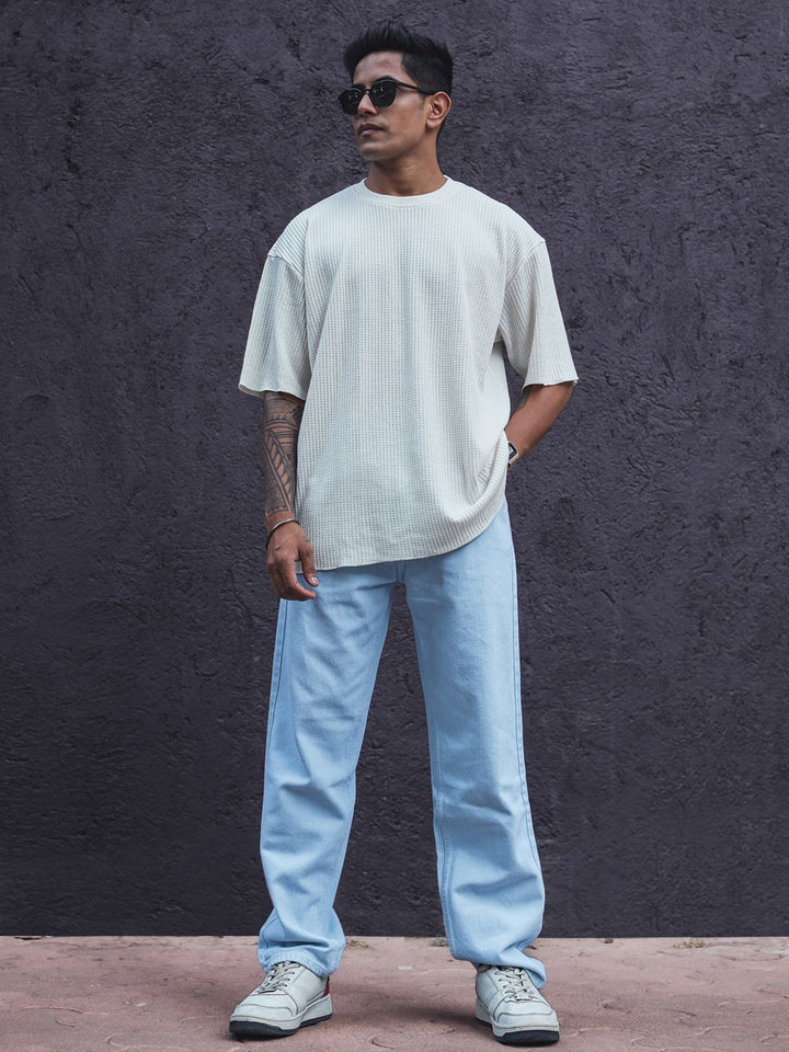 Powerlook Drop-Shoulder Sleeves Oversized Half Sleeves T Shirt