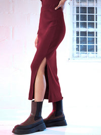 SASSAFRAS Self Design Pencil Midi Skirt