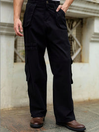 Eszett Men Baggy High-Rise No Fade Cargo Styles Jeans