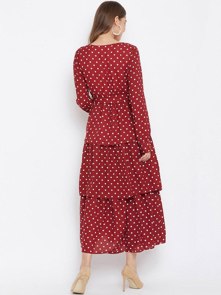 Berrylush Women Red Printed Fit and Flare Dress