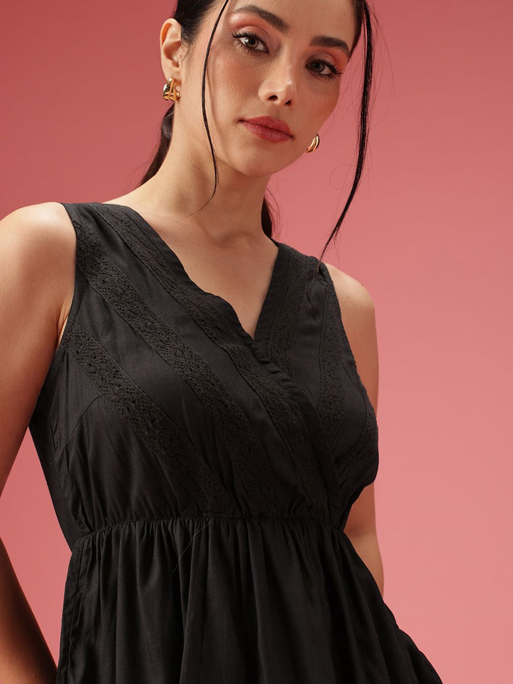 DressBerry Lace Inserts A-line Top