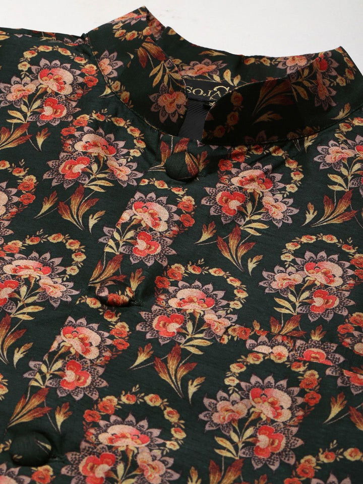 SOJANYA Kurta Emas & Hitam Lelaki dengan Jaket Churidar & Nehru