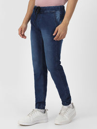 Urbano Fashion Men Blue Slim Fit Mid-Rise Clean Look Stretchable Jogger Jeans