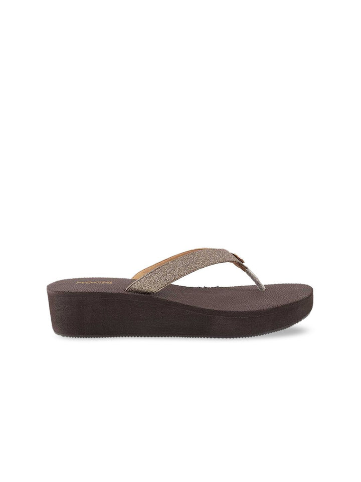 Mochi Women Gold-Toned Solid Sandals
