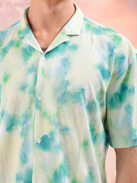 The Indian Garage Co Men Relaxed Fit Abstract Print Textuted Resortwear Shirt