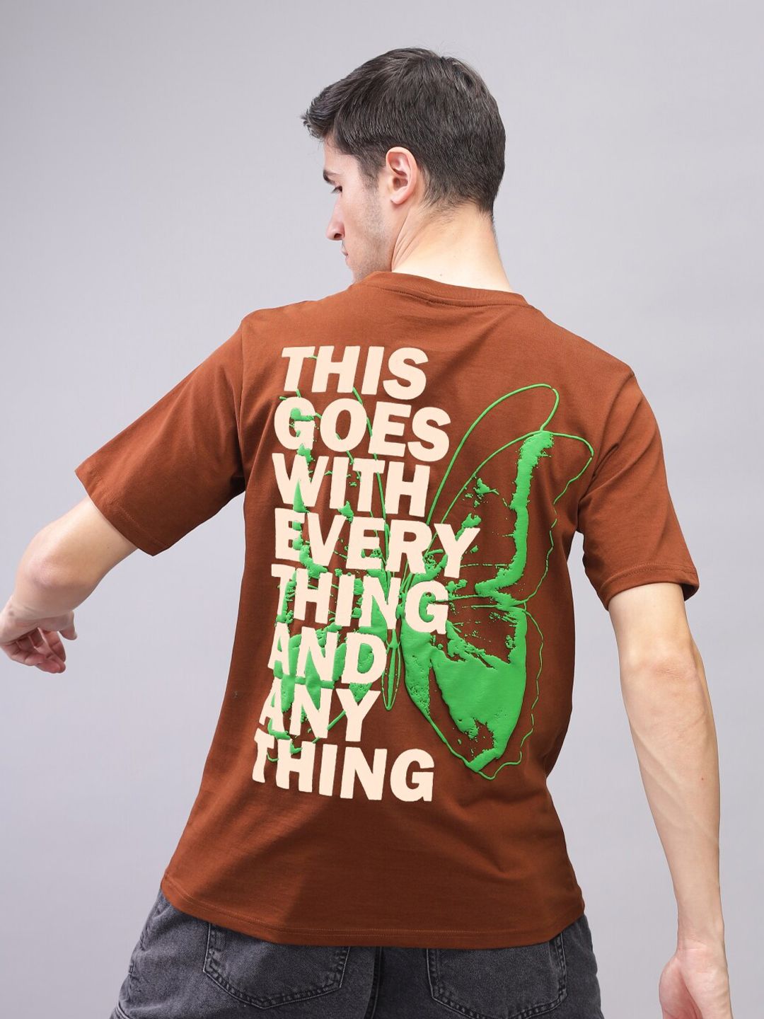 ADRO Men Typography Applique T-shirt