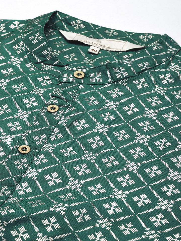 House of Pataudi Geometric Printed Jashn Kurta