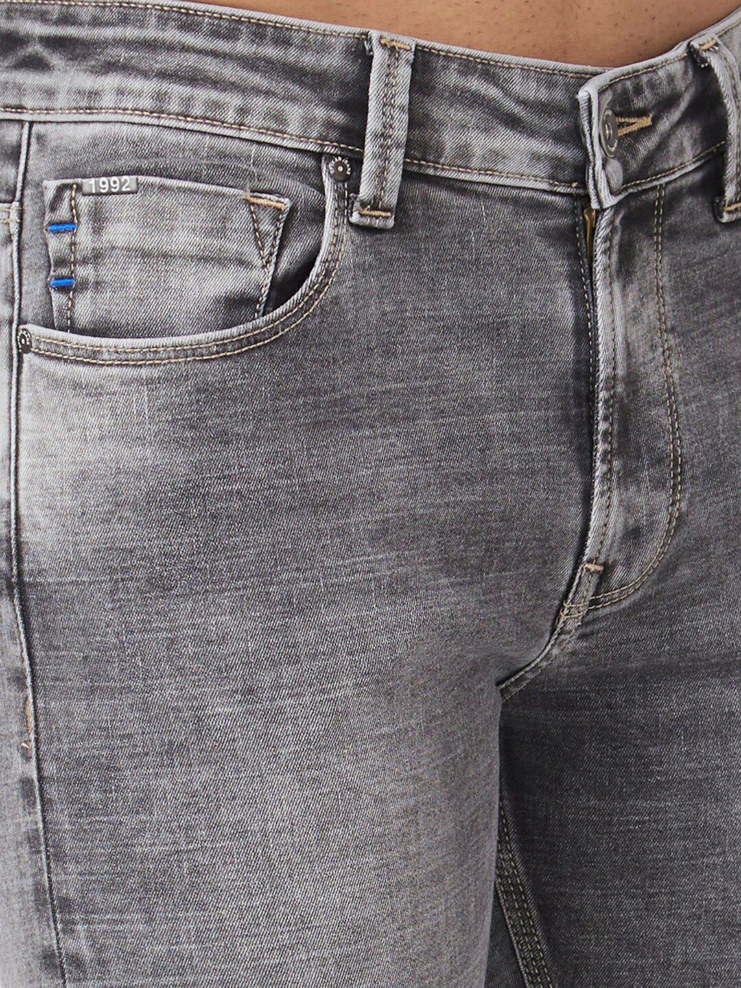 SPYKAR Men Mid-Rise Kano Skinny Fit Heavy Fade Stretchable Jeans