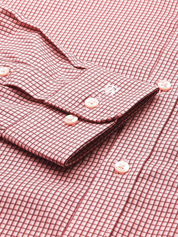 Raymond Pure Cotton Slim Fit Checked Formal Shirt