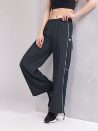 HRX by Hrithik Roshan Women Contrast Piping Rapid-Dry Flared Training Track Pants