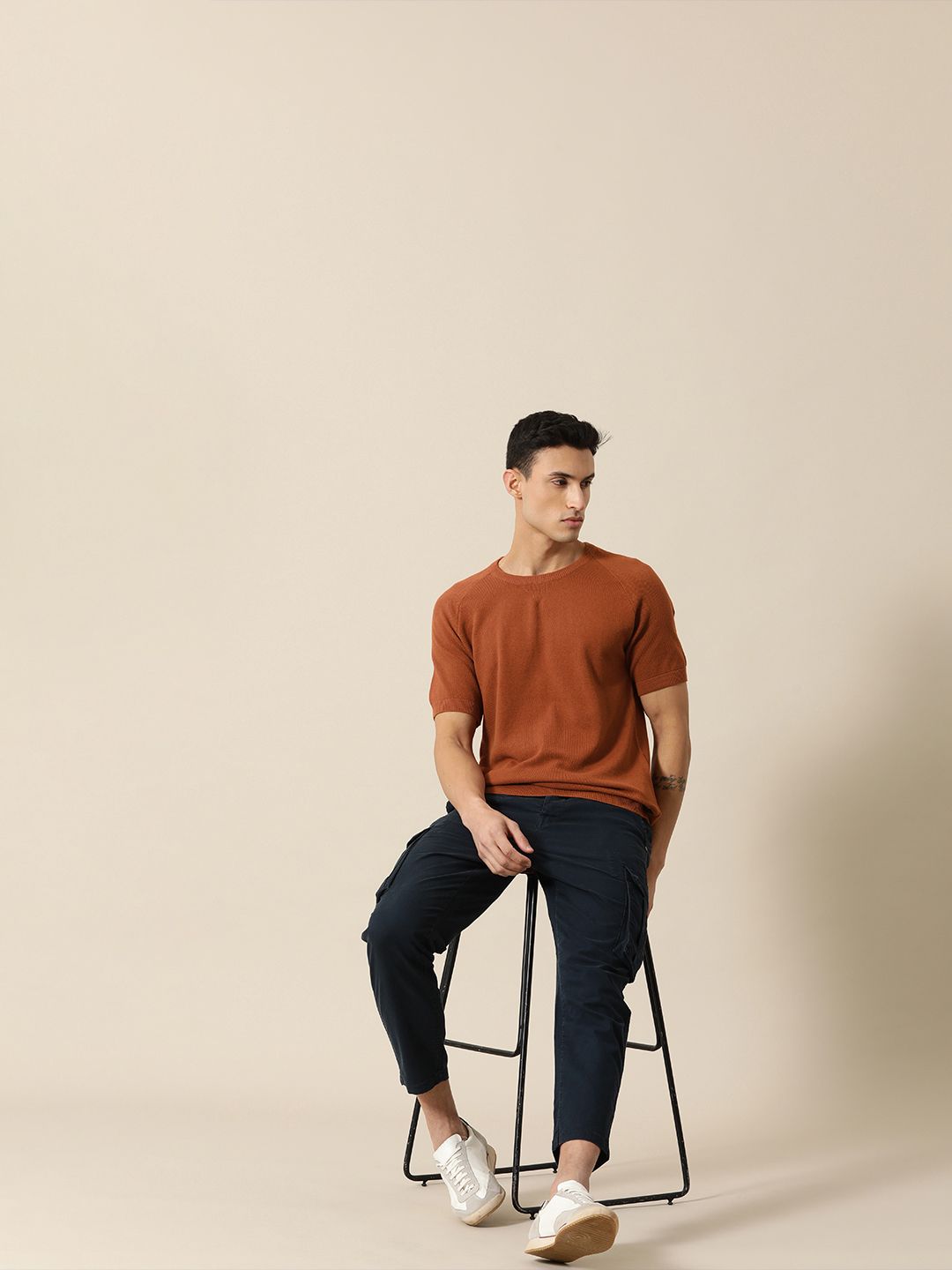 Mr Bowerbird Men Pure Cotton Tailored Fit Winter T-shirt