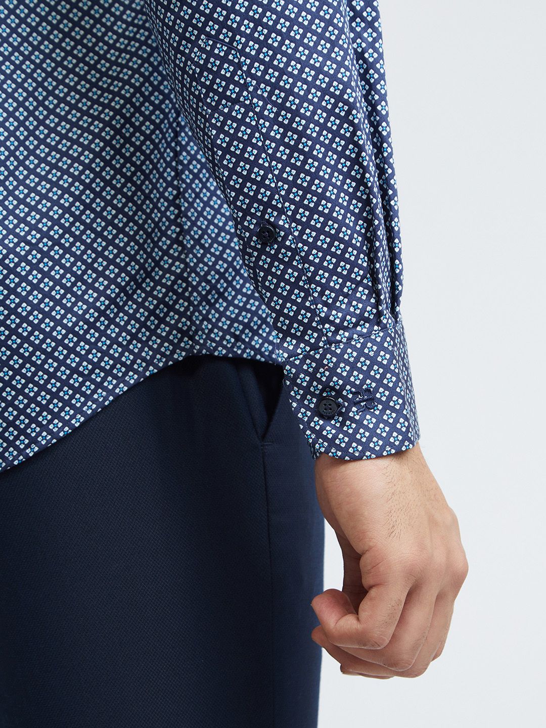 Raymond Slim Fit Pure Cotton Printed Formal Shirt