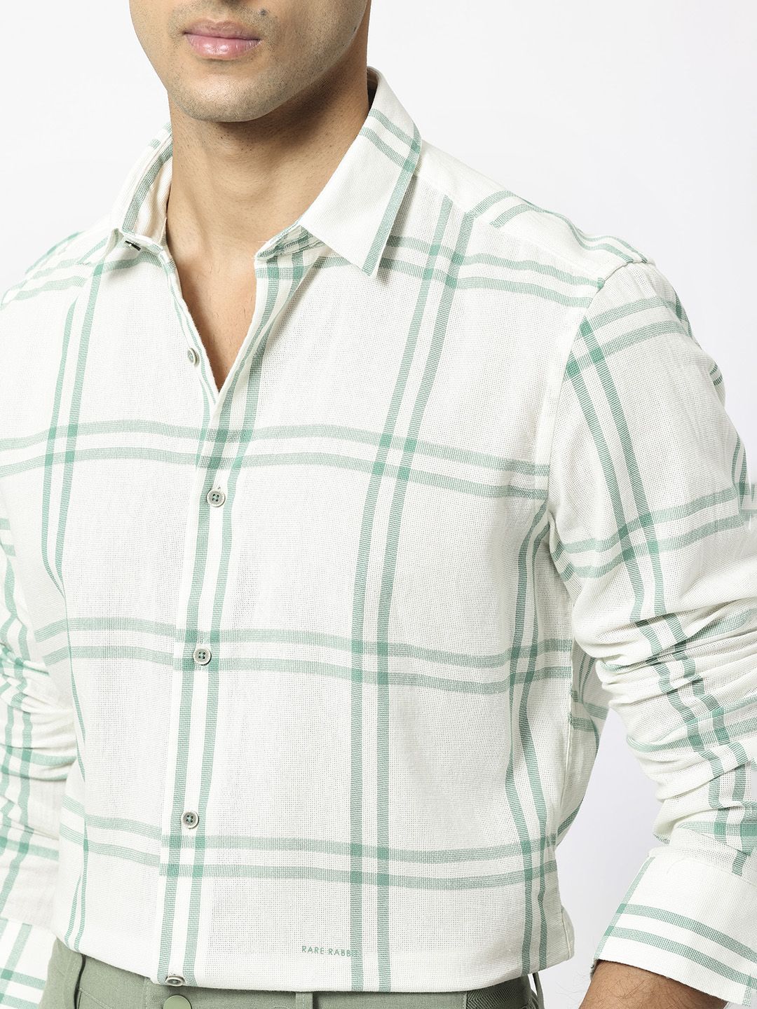 RARE RABBIT Men Solan Slim Fit Tartan Checked Cotton Shirt