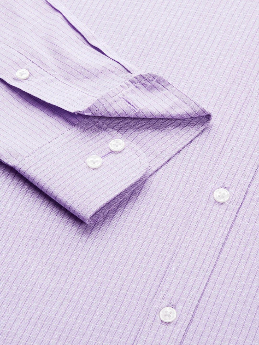 Park Avenue Men Violet Micro Checked Slim Fit Pure Cotton Formal Shirt