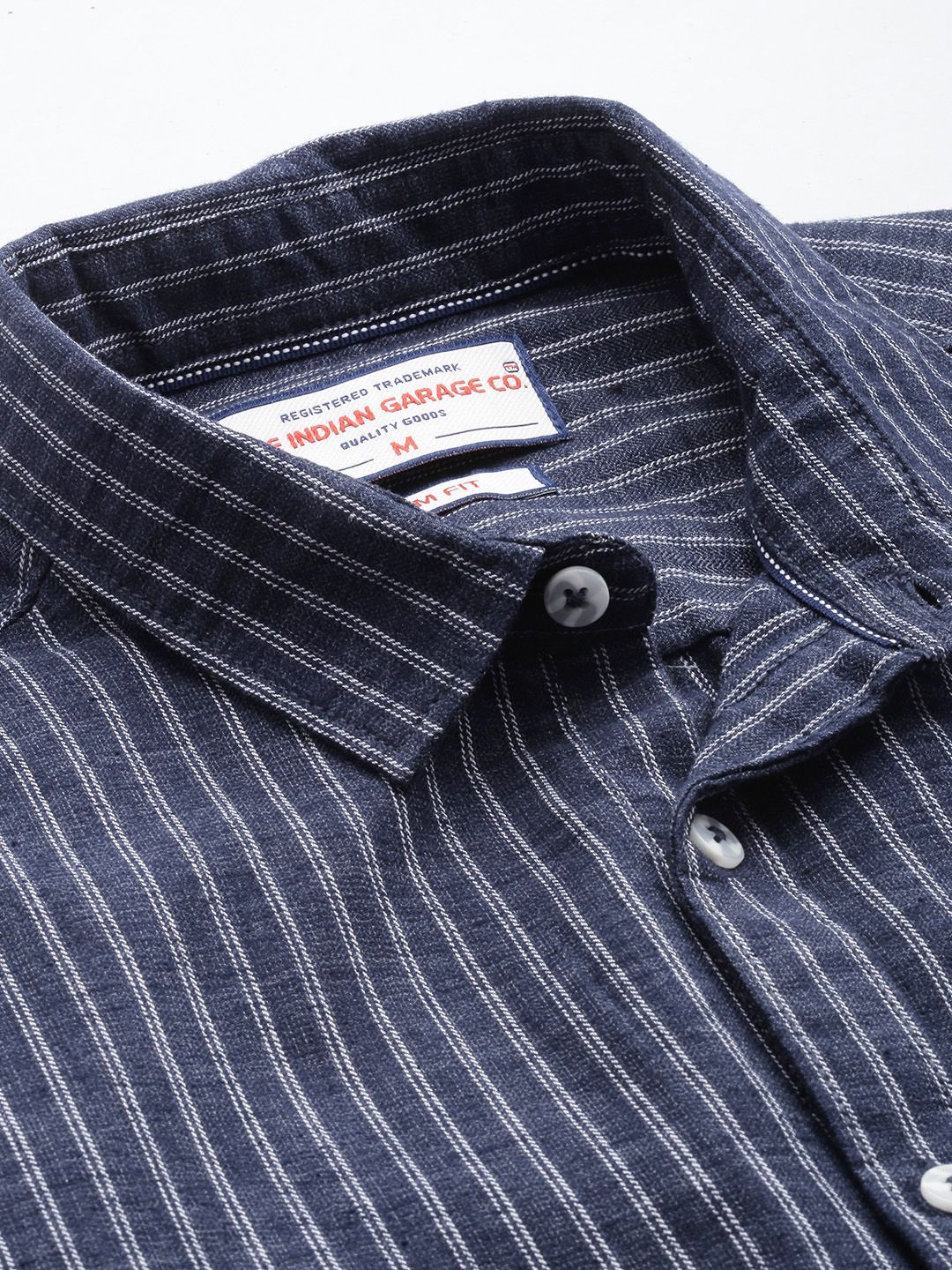 The Indian Garage Co Slim Fit Opaque Striped Casual Shirt