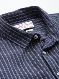 The Indian Garage Co Slim Fit Opaque Striped Casual Shirt