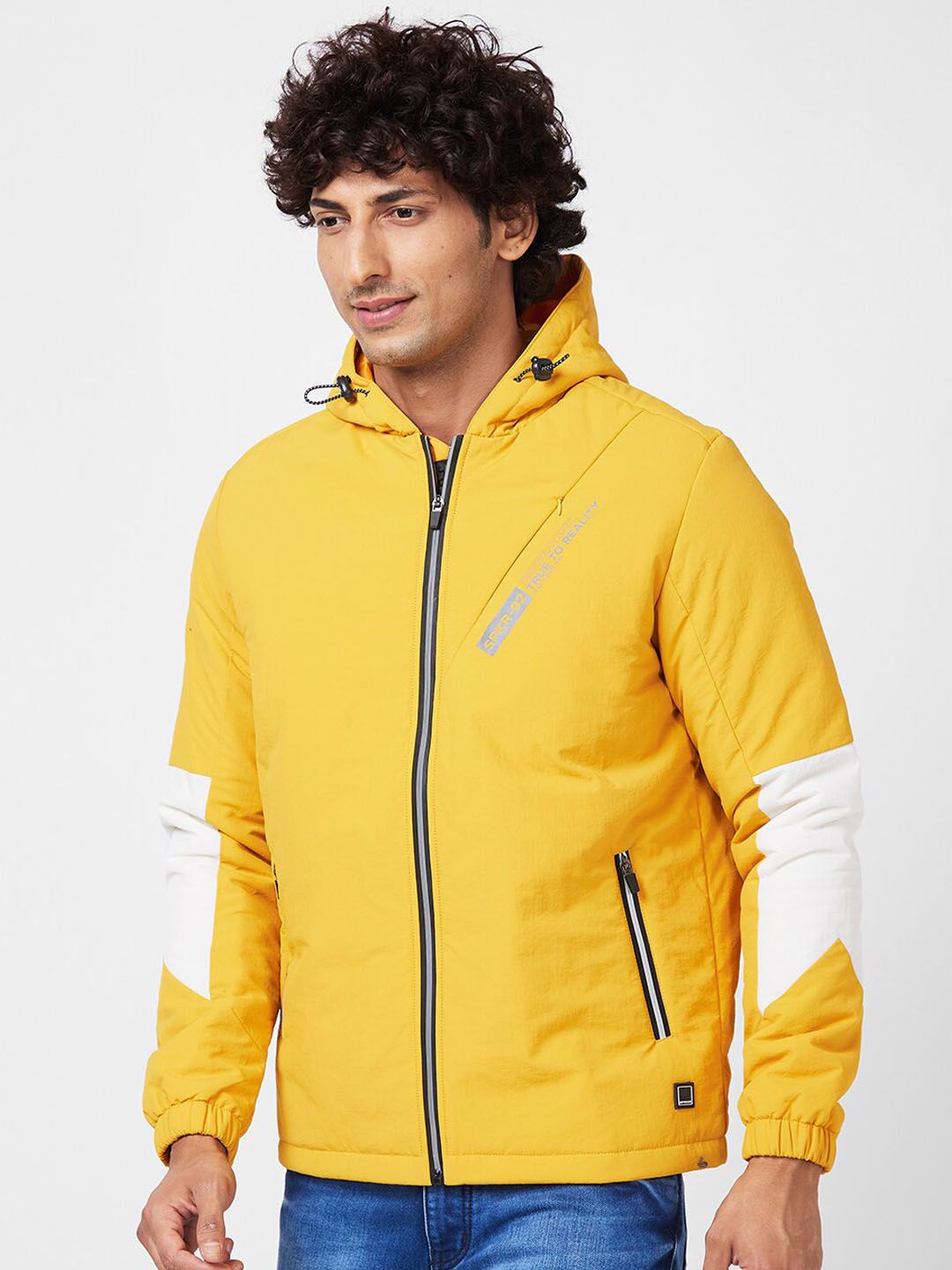 SPYKAR Hooded Zip Detail Tailored Jacket