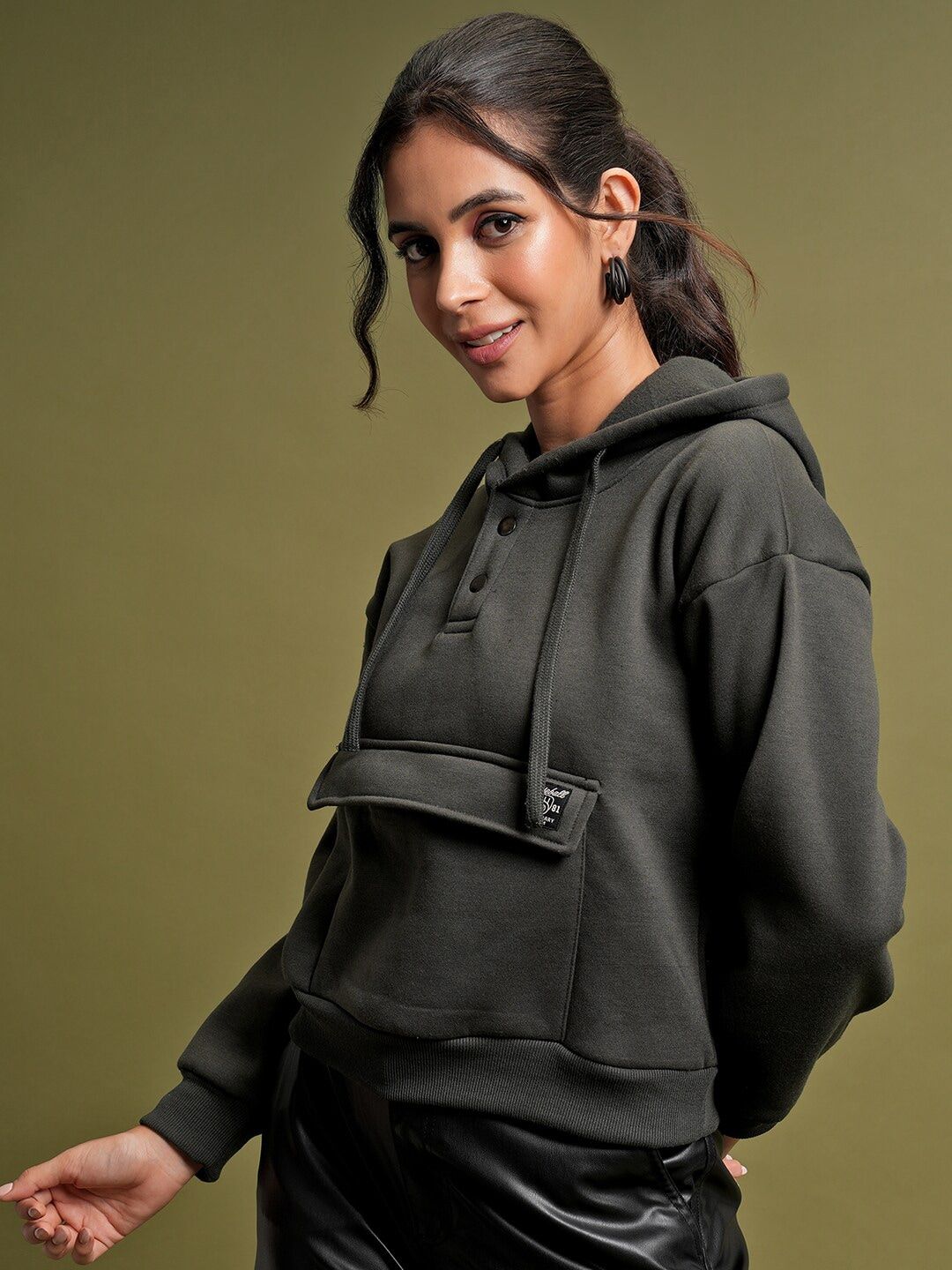 Tokyo Talkies Grey Relaxed Fit Hooded Sweatshirt