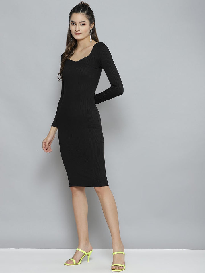 SASSAFRAS Black Bodycon Dress