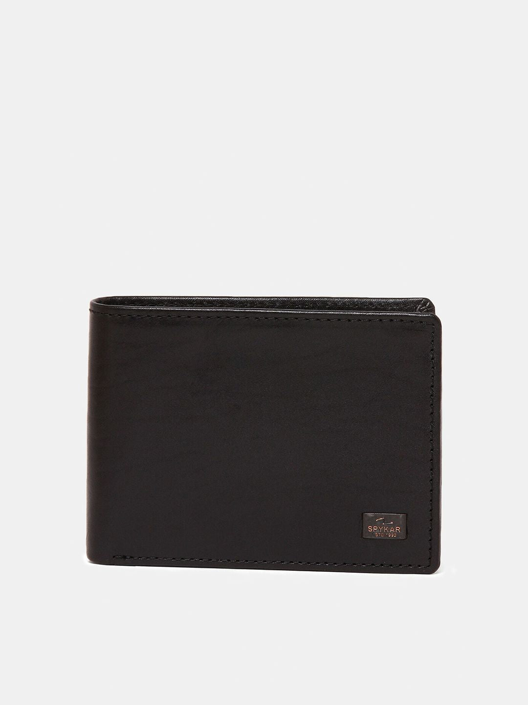 SPYKAR Men Black Leather Two Fold Wallet