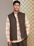 House of Pataudi Men Jashn Pure Cotton Kurta with Trousers & Jacket