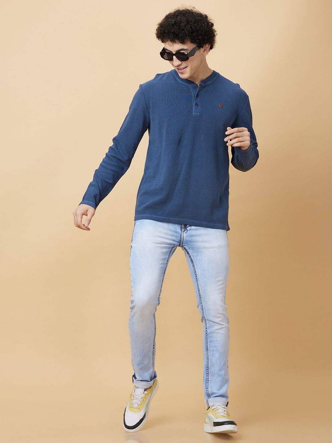 Being Human Men Mandarin Collar T-shirt