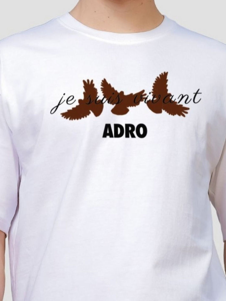 ADRO Men Printed Extended Sleeves Raw Edge T-shirt