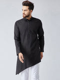 SOJANYA Men Black Solid Straight Kurta