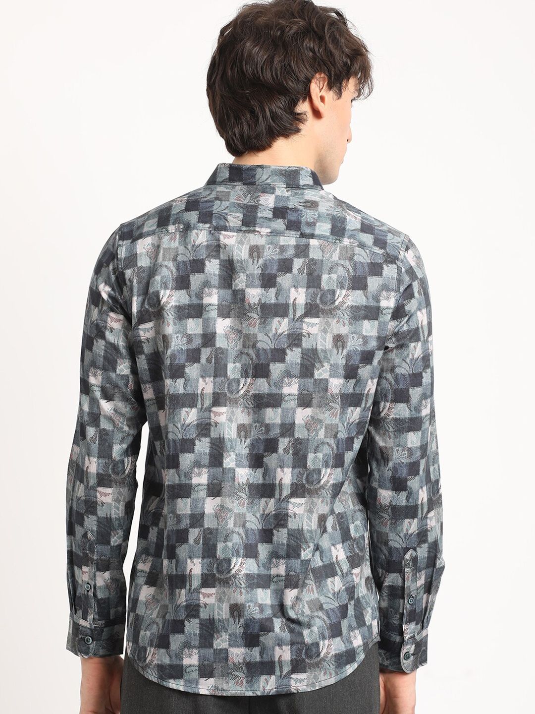THE BEAR HOUSE Men Abstract Graphic Print Slim Fit Casual Shirt