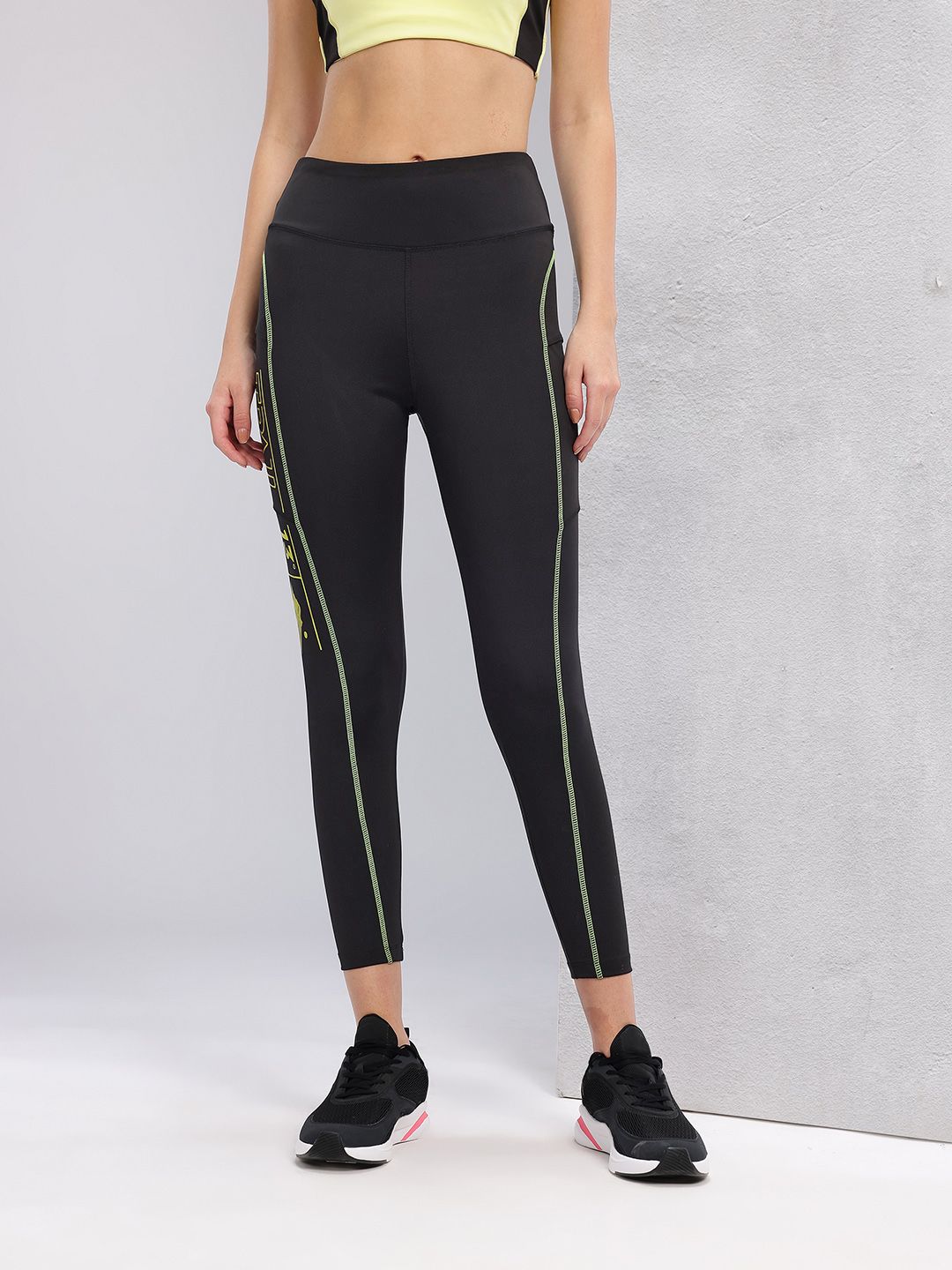 HRX by Hrithik Roshan Women Typography Printed Rapid-Dry Cropped Running Tights