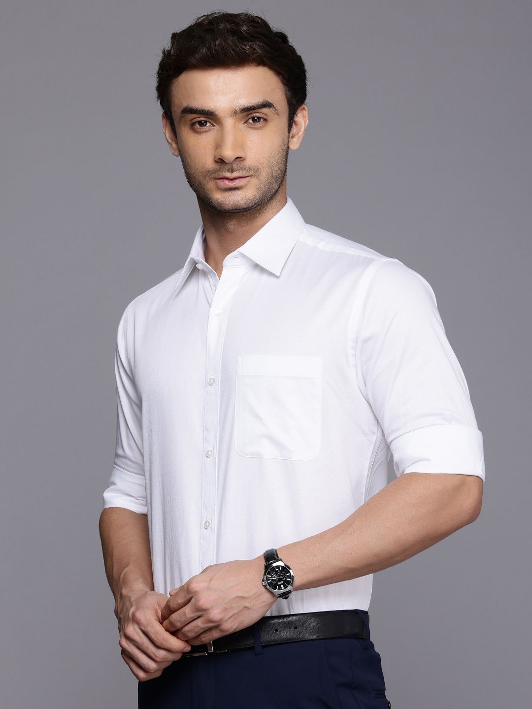 Raymond Slim Fit Opaque Pure Cotton Formal Shirt