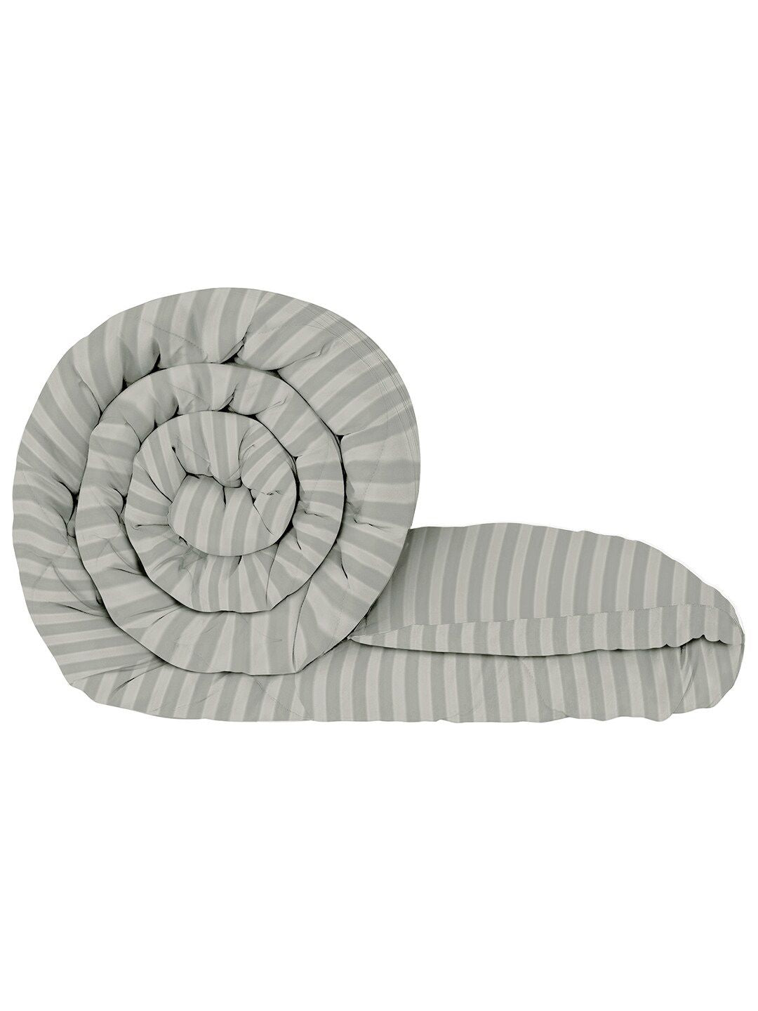 Story@home Grey Striped 180 GSM Ac Room Reversible Double Bed Comforter