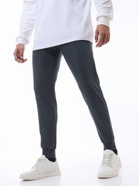 Bewakoof Men Navy Blue Solid Straight-Fit Joggers