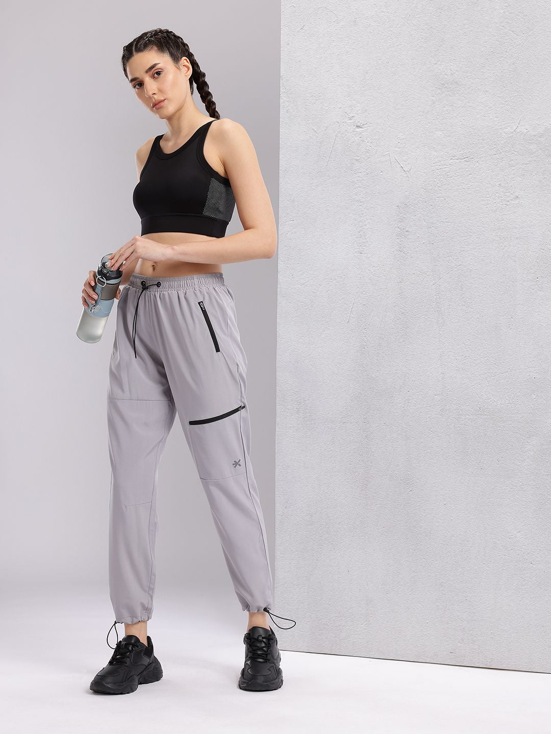 HRX by Hrithik Roshan Women Mid-Rise Regular Fit Running  Joggers with Toggle Hem