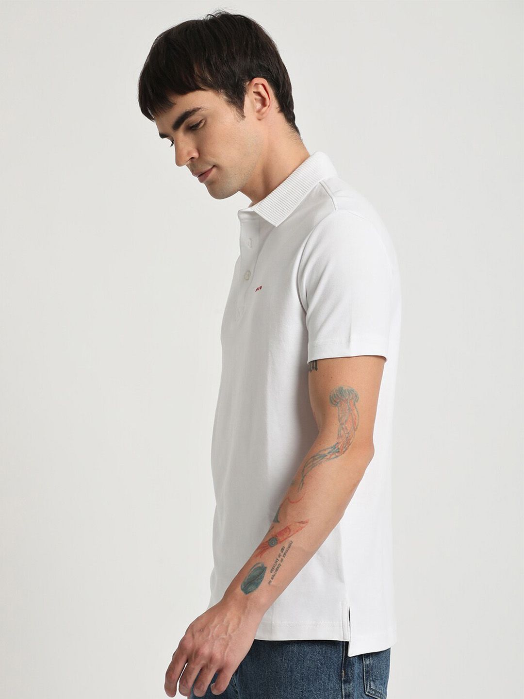 THE BEAR HOUSE Polo Collar Slim Fit Pure Cotton T-shirt