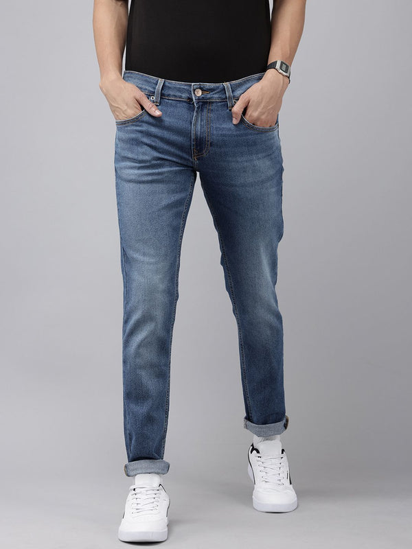 Spykar Men Super Skinny Fit Heavy Fade Jeans Regangan