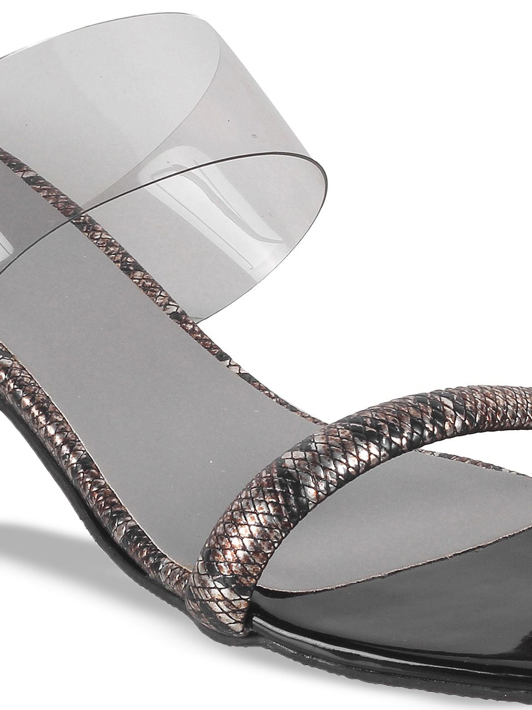 Mochi Printed Open Toe Kitten Heels