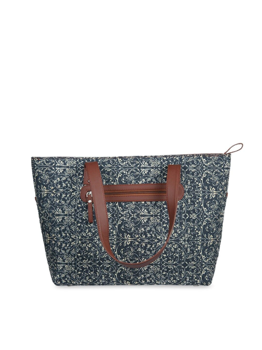 ZOUK Women Navy Blue Stylish Shopper Bag