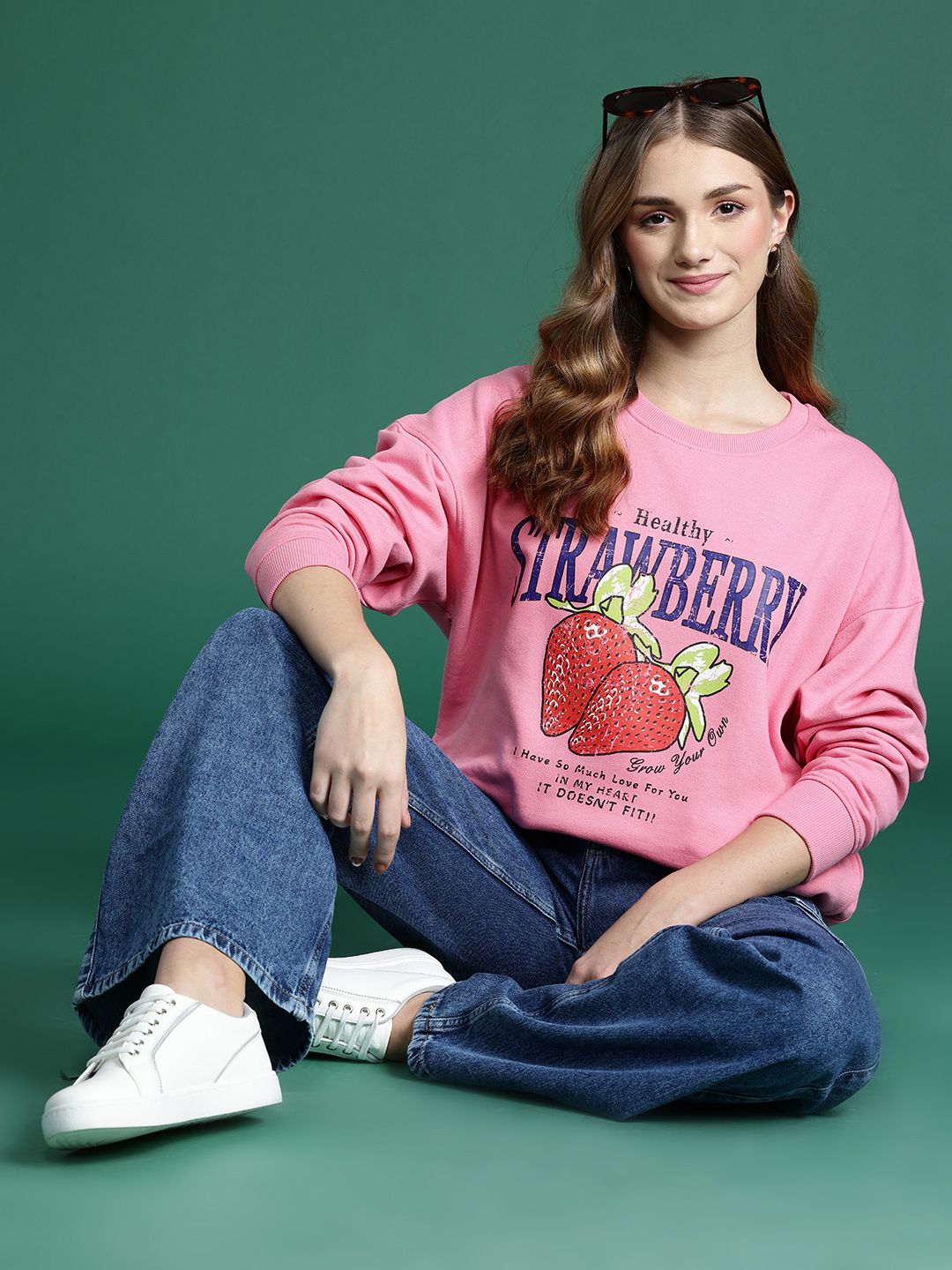 DressBerry Women Printed Longline Sweatshirt