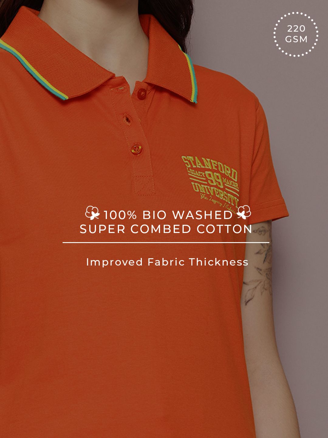 DILLINGER Women's Regular Fit Badge Embroidery Polo Tshirt