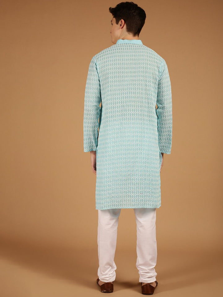 SOJANYA Motif Etnik Sulam Kurta Kapas Tulen