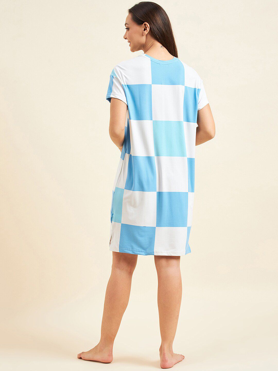 Sweet Dreams Blue Checked T-shirt Nightdress