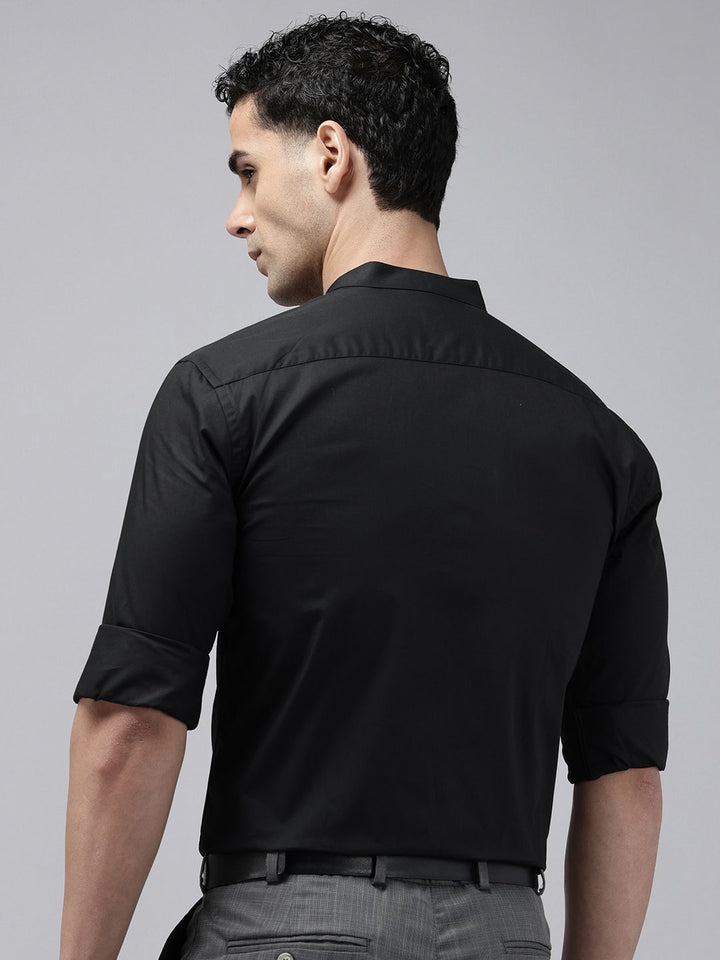 Park Avenue Slim Fit Mandarin Collar Opaque Pure Cotton Formal Shirt