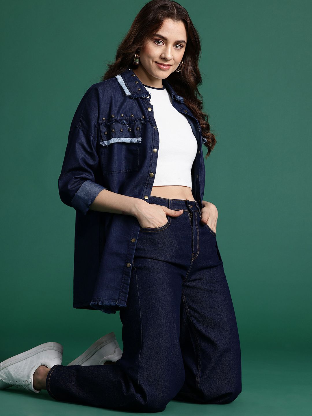 DressBerry Embellished Chambray Shirt