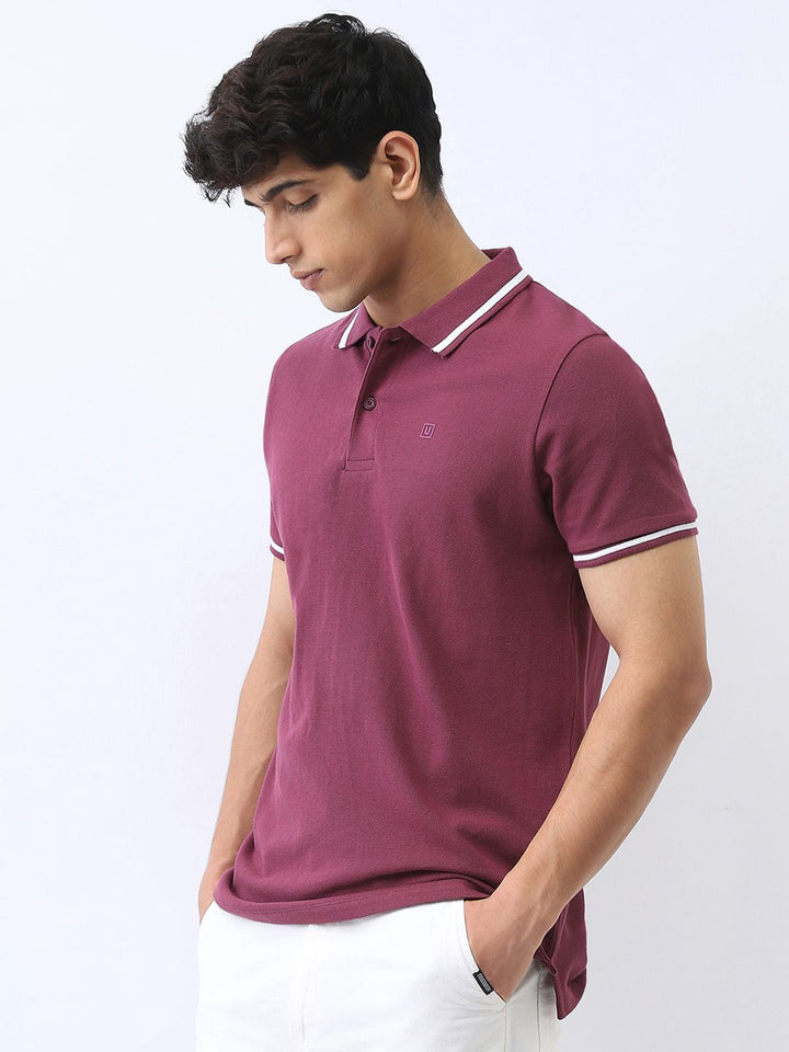 Lelaki Fesyen Urbano Pepejal T-Shirt Polo Lengan Begitu