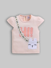Moms Love Infant Girls Pure Cotton Printed Top with Shorts