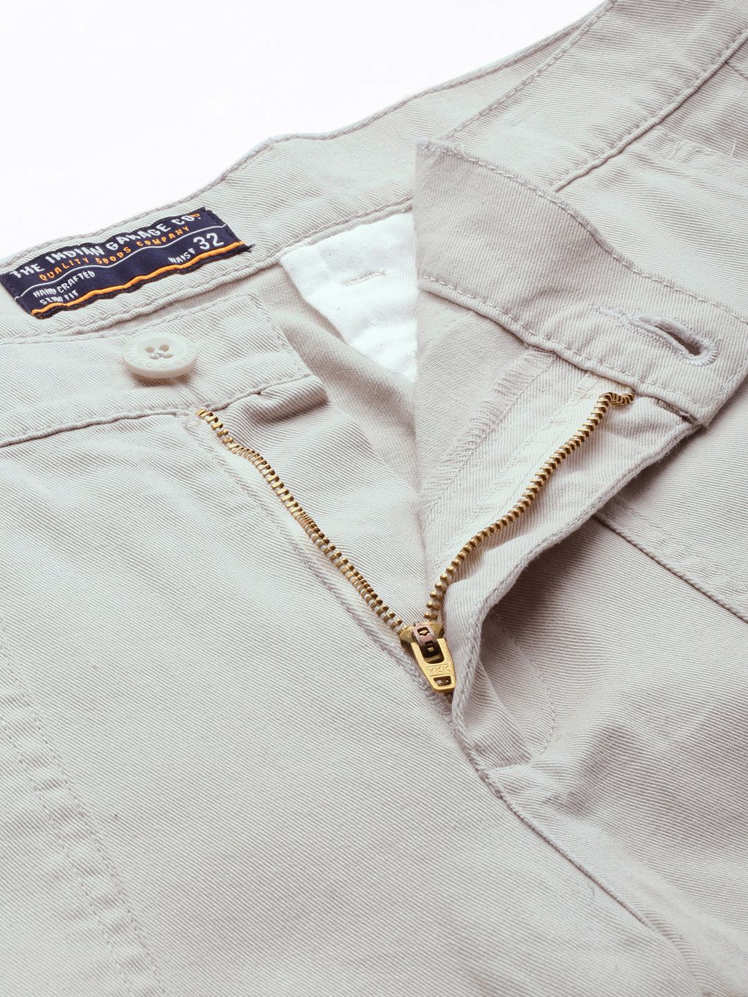 The Indian Garage Co Men Slim Fit Pure Cotton Cargos